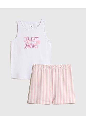Pijama Infantil Niña M/S P/C Color Blanco Marca Ostu #90040083 Ostu
