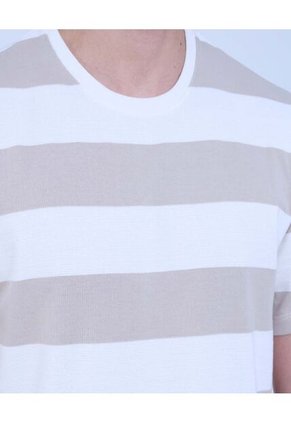 Camiseta Para Hombre Manga Corta Color Beige Marca Ostu #60091422