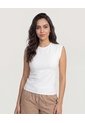 Camiseta Estampada Manga Sisa  Para Mujer Crema Ostu de Ostu
