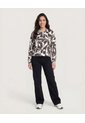 Buzo Botanical Half Zipper  Para Mujer Café Ostu de Ostu