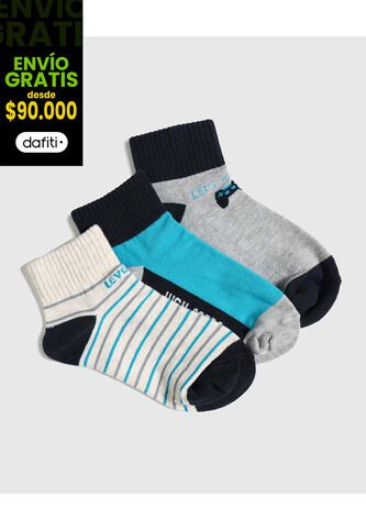 Medias Infantil Niño Tobillera Color Negro Marca Ostu #80980123 Ostu