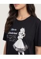 Camiseta Alice Vintage  Para Mujer Negro Ostu de Ostu