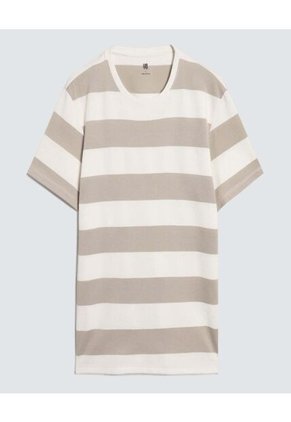 Camiseta Para Hombre Manga Corta Color Beige Marca Ostu #60091422