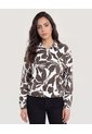 Buzo Botanical Half Zipper  Para Mujer Café Ostu de Ostu