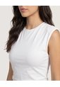Camiseta Estampada Manga Sisa  Para Mujer Crema Ostu de Ostu