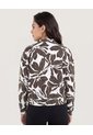 Buzo Botanical Half Zipper  Para Mujer Café Ostu de Ostu