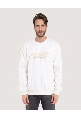 Buzo Cuello Redondo Con Screen  Para Hombre Crema Ostu Ostu