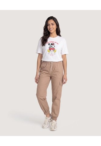 Camiseta Mickey Minnie Magic  Para Mujer Crema Ostu Ostu