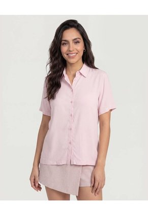 Camisa Manga Corta  Para Mujer Lila Ostu