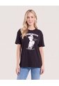 Camiseta Cenicienta Relaxed   Para Mujer Negro Ostu de Ostu