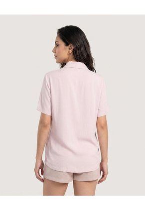 Camisa Manga Corta  Para Mujer Lila Ostu