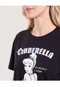 Camiseta Cenicienta Relaxed   Para Mujer Negro Ostu de Ostu