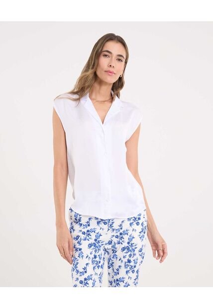 Camisa  Para Mujer Manga Corta Color Blanco Marca Ostu #40010346