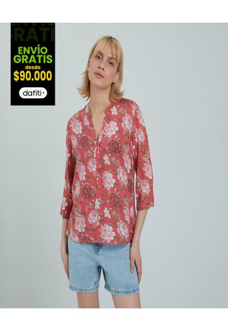 Blusa Para Mujer Manga 3/4 Color Rosaoscuro Marca Ostu #40120837 Ostu