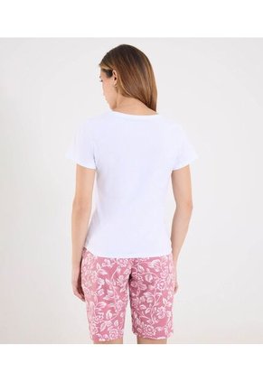 Camiseta Para Mujer Manga Corta Cuello Redondo Color Blanco Marca Ostu #40092675