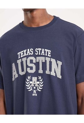 Camiseta Para Hombre Manga Corta Cuello Redondo Color Azul Marca Ostu #60091697