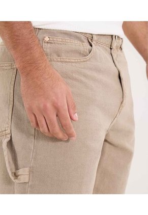 Bermuda Para Hombre Regular Largo Color Beige Marca Ostu #60100484