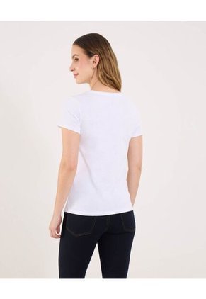 Camiseta Para Mujer Manga Corta Cuello Redondo Color Blanco Marca Ostu #40092423