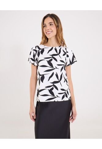 Camiseta Para Mujer Manga Corta Cuello Redondo Color Negro Marca Ostu #40092671 Ostu