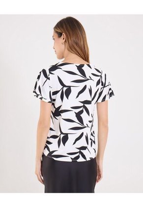 Camiseta Para Mujer Manga Corta Cuello Redondo Color Negro Marca Ostu #40092671