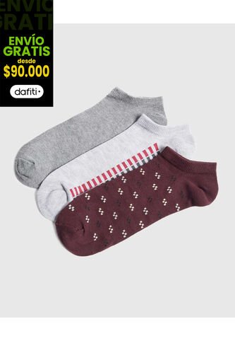 Medias Para Hombre Invisible Color Vino Marca Ostu #60980322 Ostu