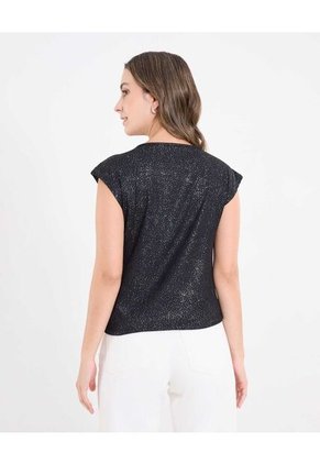 Camiseta  Para Mujer Manga Corta Cuello Redondo Color Negro Marca Ostu #40092788