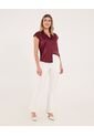 Blusa  Para Mujer Manga Sisa Color Vino Marca Ostu #40121189 de Ostu
