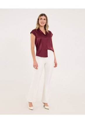 Blusa Para Mujer Manga Sisa Color Vino Marca Ostu #40121189