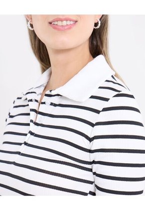 Polo  Para Mujer Manga Corta Color Negro Marca Ostu #40110188