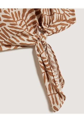 Blusa  Para Mujer Manga Corta Color Camel Marca Ostu #40121213