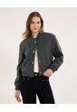 Chaqueta Para Mujer Bomber Color Gris Marca Ostu #40080221 de Ostu