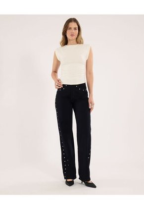 Jean Para Mujer Straight Color Negro Marca Ostu #40160598