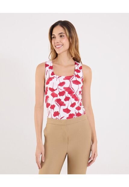 Top Para Mujer Hombro Ancho Color Vino Marca Ostu #40220456