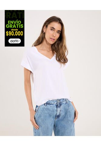 Blusa Para Mujer Manga Corta Color Crema Marca Ostu #40120772 Ostu