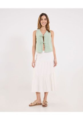 Chaleco  Para Mujer Plano Color Verde Marca Ostu #40250030