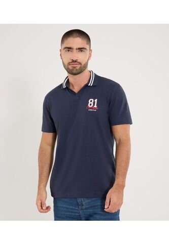 Polo Para Hombre Cuello Tejido Sin Bolsillo Color Azul Marca Ostu #60110843 Ostu