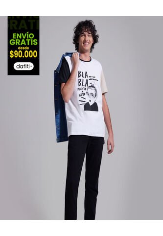 Camiseta Para Hombre Manga Corta Color Blanco Marca Ostu #60090889 Ostu