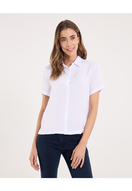 Camisa Para Mujer Manga Corta Color Blanco Marca Ostu #40010263