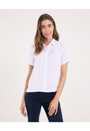 Camisa Para Mujer Manga Corta Color Blanco Marca Ostu #40010263