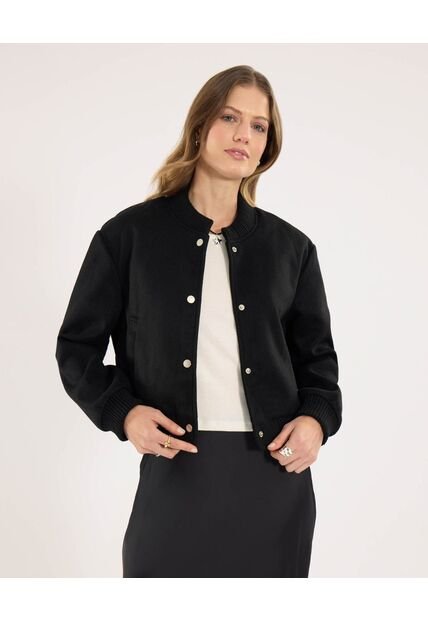 Chaqueta Para Mujer Bomber Color Negro Marca Ostu #40080221