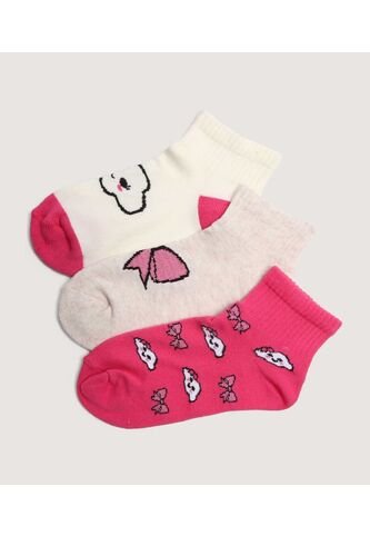 Medias Infantil Niña Tobillera Color Rosa Marca Ostu #90980156 Ostu