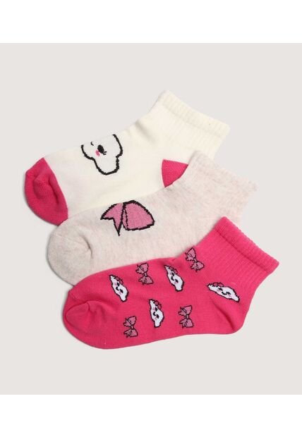 Medias Infantil Niña Tobillera Color Rosa Marca Ostu #90980156