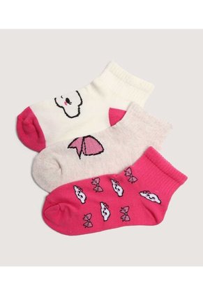 Medias Infantil Niña Tobillera Color Rosa Marca Ostu #90980156