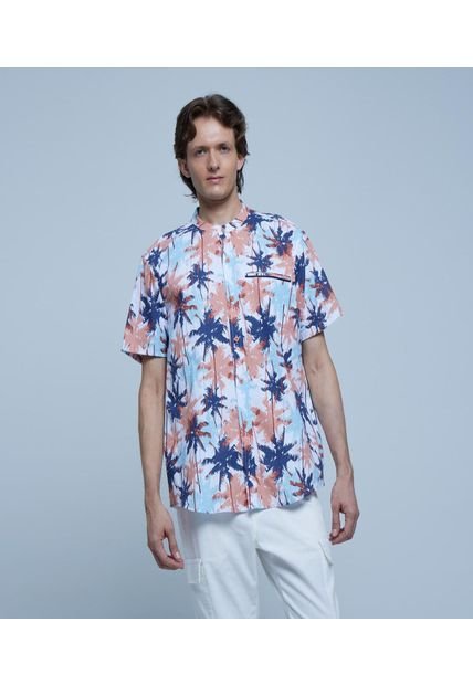 Camisa Para Hombre Manga Corta Con Bolsillo Color Rosado  Marca Ostu #60010618