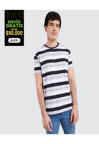 Camiseta Para Hombre Manga Corta Color Blanco Marca Ostu #60090800 Ostu