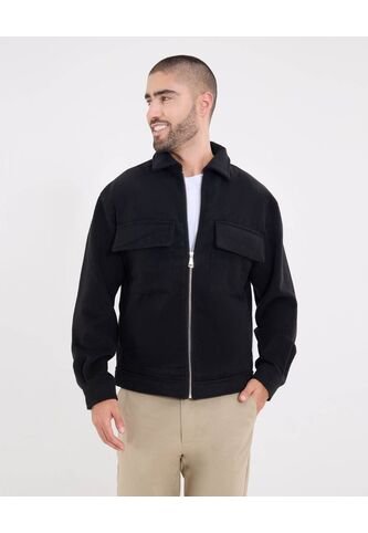Chaqueta  Para Hombre Bomber Color Negro Marca Ostu #60080179 Ostu