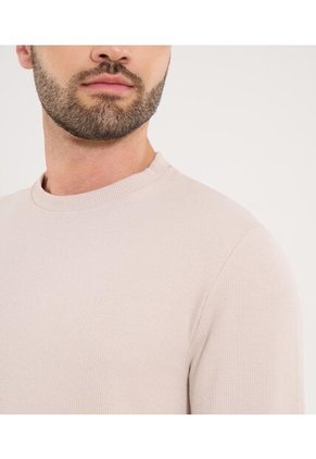 Buzo Para Hombre Cuello Redondo Color Beige Marca Ostu #60060504