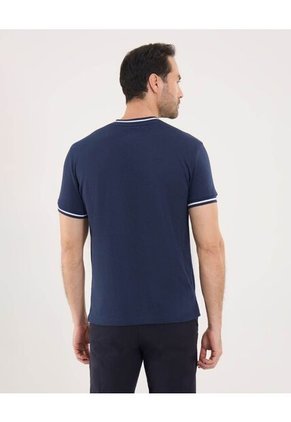 Camiseta Para Hombre Manga Corta Color Azul Marca Ostu #60090902