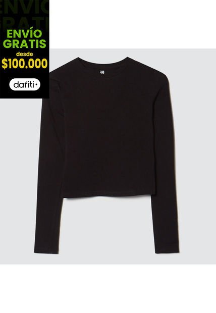 Camiseta Para Mujer Manga Larga Color Negro Marca Ostu #40091941
