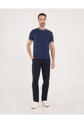 Camiseta Para Hombre Manga Corta Color Azul Marca Ostu #60090902